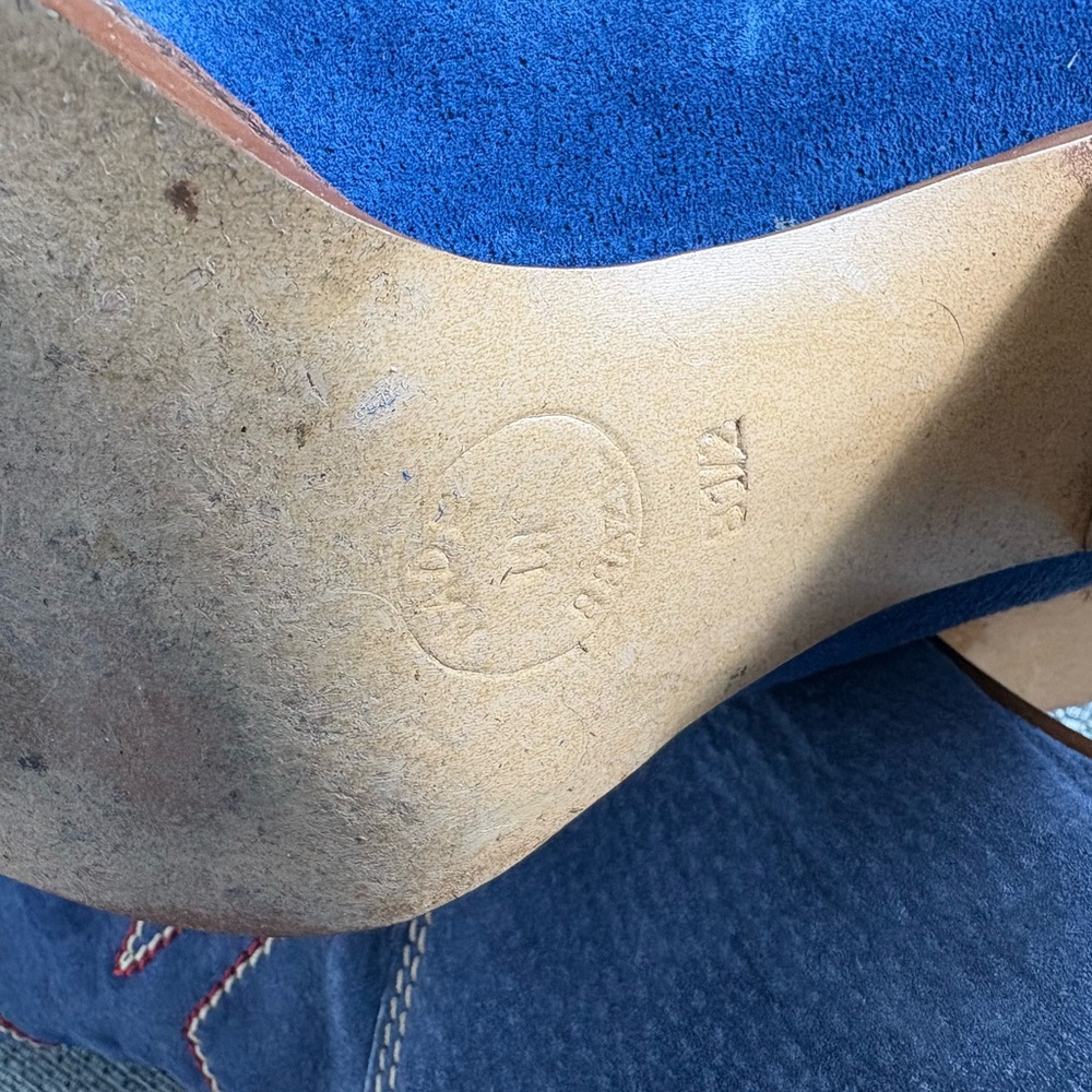 Nine West Blue Suede Heeled Boots - Picture 9 of 10